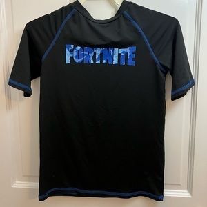 Fortnite boys shirt. Size Large. Swim shirt. Athletic shirt.